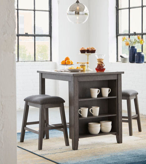 Caitbrook Counter Height Dining Table and Bar Stools (Set of 3)