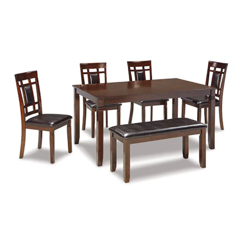 Bennox Dining Table and Chairs with Bench (Set of 6)
