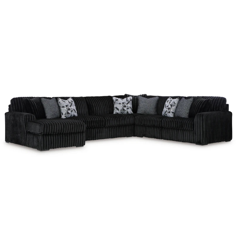 Midnight Madness 4 Piese Sectional with Chaise