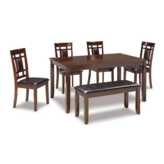 Bennox Dining Table and Chairs with Bench (Set of 6)