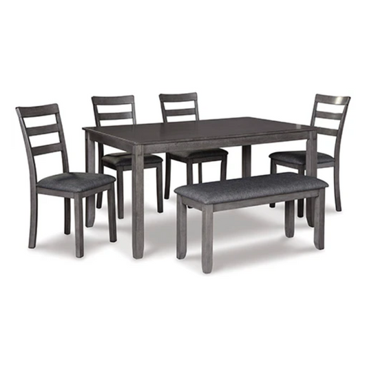 Bridson Dining Table and Chairs with Bench (Set of 6)